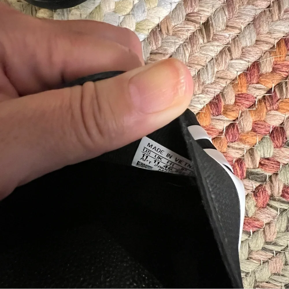 Adidas Black and White Striped Slides size 11